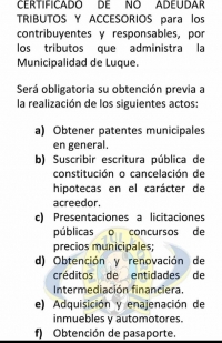 Fuerte aumento de la presión tributaria en Luque.